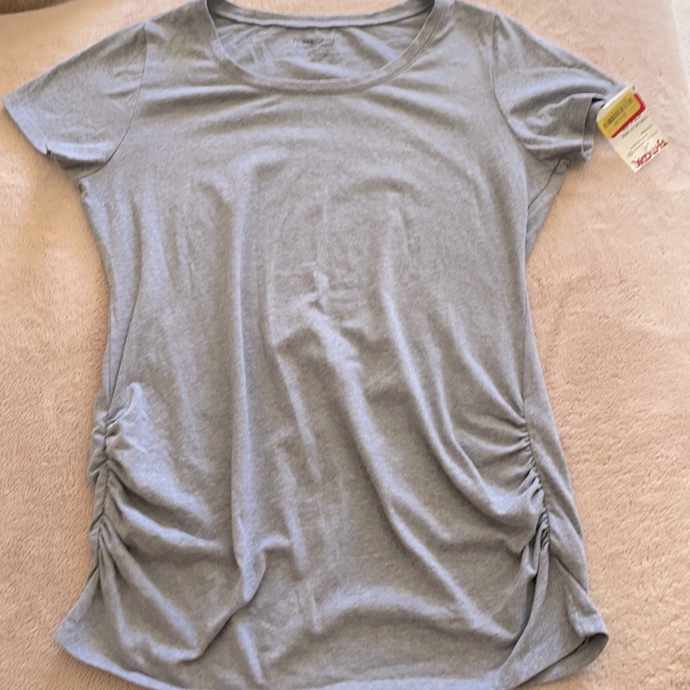 BumpStart by Motherhood Maternity cotton blend grey t-shirt Sz S/P/CH